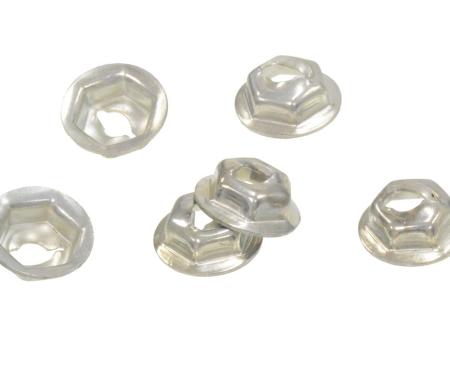 Redline Restomotive® 1963-1967 Chevrolet Corvette 6 Piece Windshield Moulding Retainer Nut for Soft Top / Convertible Top