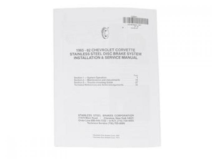 65-82 Disc Brake Installation And Service Manual