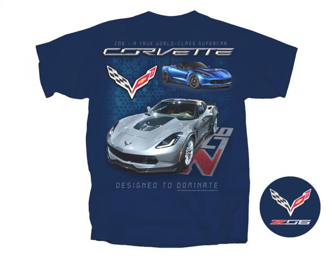 C7 Z06 Designed To Dominate Blue T-Shirt