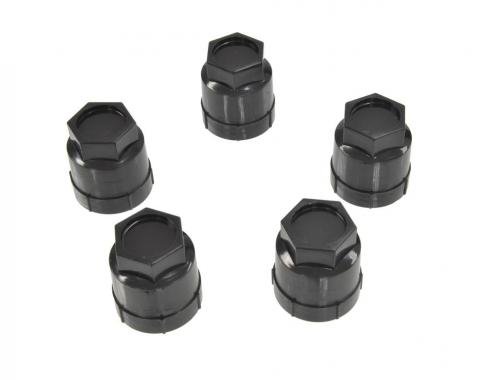 Redline Restomotive® 1984-1999 Chevrolet Corvette 5 Piece Black Wheel Lugnut Cap / Cover Kit