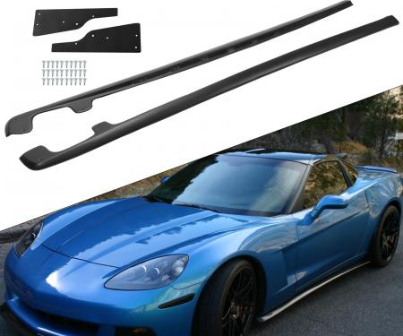 Corvette Fiberglass Side Skirts & Flaps, ZR1 Style for Base Model, 2005-2013
