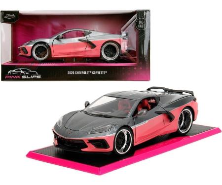 Jada 1:24 2020 Chevrolet Corvette – Metallic Grey Pink – Pink Slips