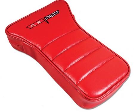 CA 1979-1981 Chevrolet Corvette Center Armrest Embroidered Leather 425024E | 77-81 Red