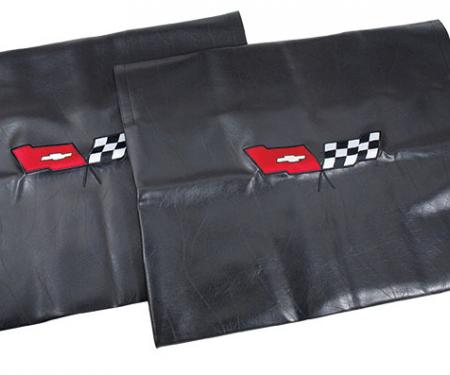 CA 1968-1982 Chevrolet Corvette Embroidered T Top Bags Black with 1982 Crossed Flags Logo 41616