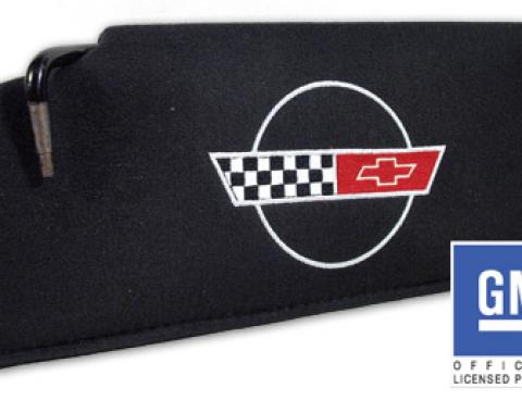 CA 1984-1996 Chevrolet Corvette Sunvisor Replacement LH Embroidered with Logo 40109