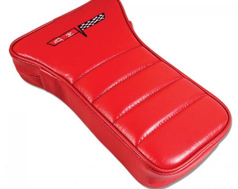 CA 1979-1981 Chevrolet Corvette Center Armrest Embroidered Leather 425024E | 77-81 Red