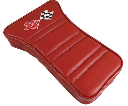 CA 1976 Chevrolet Corvette Center Armrest Embroidered Leather 414934E | 76 Firethorn