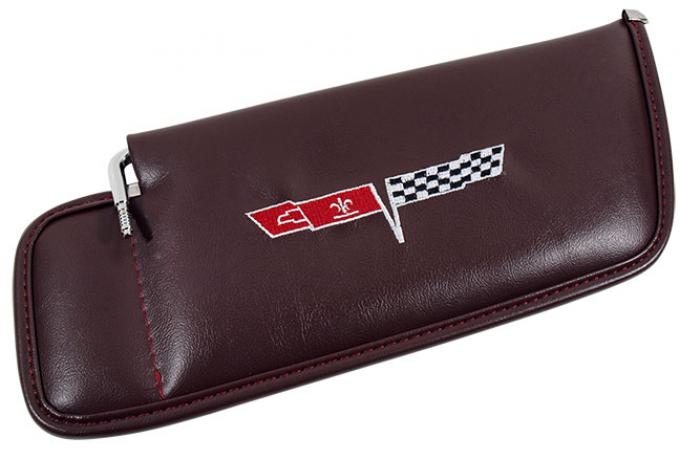 CA 1980 Chevrolet Corvette Sunvisor Embroidered with Logo 408736 | 80 Claret
