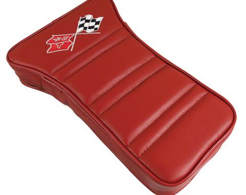 CA 1976 Chevrolet Corvette Center Armrest Embroidered Leather 414934E | 76 Firethorn