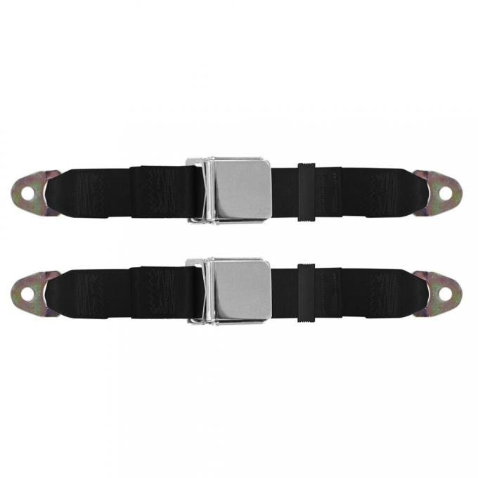 Seatbelt Solutions 1963-1967 Corvette Universal Lap Belt with Chrome Lift Latch, Pair