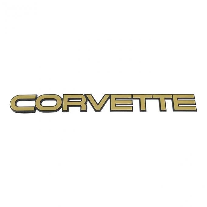 Corvette Emblem, Rear Corvette Gold Plastic, 1984-1990