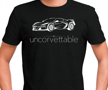 Corvette Depot Uncorvettable Unisex Tee, with 8th Generation Corvette, Black