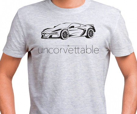 Corvette Depot Uncorvettable Unisex Tee, with 8th Generation Corvette, Ash Gray