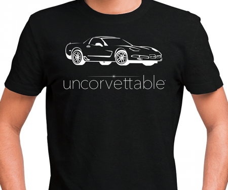 Corvette Depot Uncorvettable Unisex Tee, with 5th Generation Corvette, Black