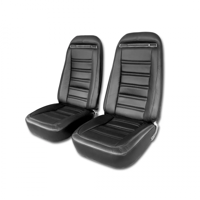 CA 1972-1974 Chevrolet Corvette Driver Leather Seat Covers 100% Leather 484520 | 59-96 Black