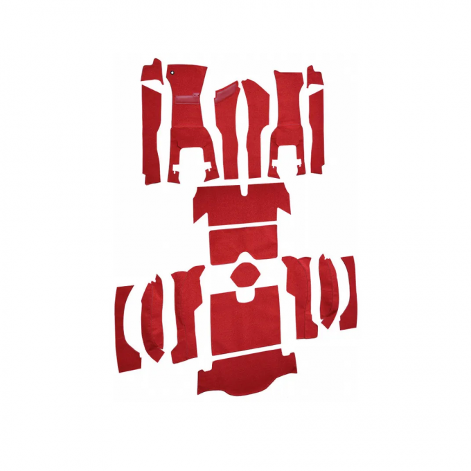 Corvette Carpet, Red Coupe with Tool Box     35, 1963