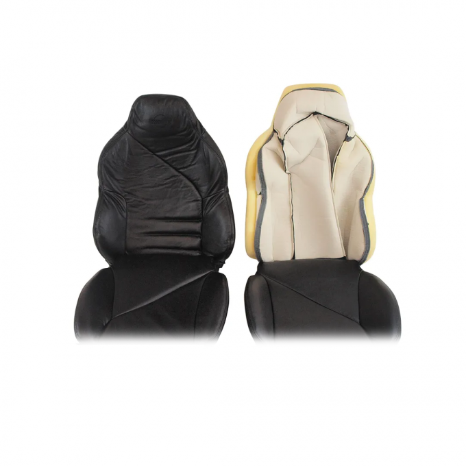 CA 1994-1996 Chevrolet Corvette Driver Leather Seat Covers Sport with Foam 482620 | 59-96 Black