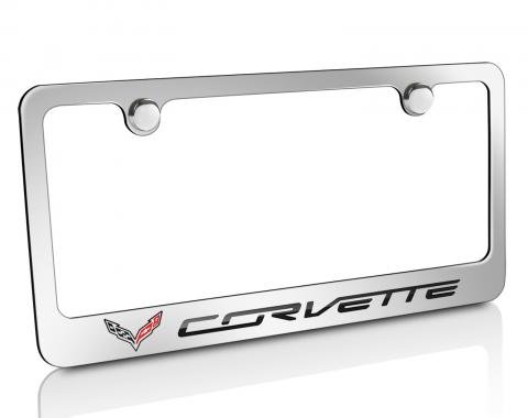 Corvette Elite License Frame, C7 Corvette Script with Single Logo