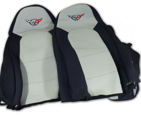 Corvette Seat Covers, Neoprene Black/Gray, 1997-2004