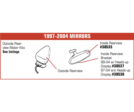 Corvette Inside Mirror Bracket, 1997-2004