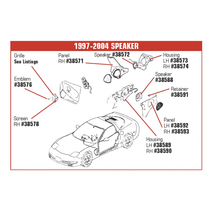 Corvette Rear Speaker Housing, Coupe Right, 1997-2004