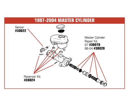 Corvette Master Cylinder Repair Kit, 1997