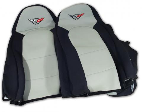 Corvette Seat Covers, Neoprene Black/Gray, 1997-2004