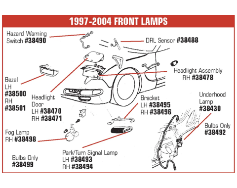 Corvette Drl Ambient Light Sensor, 1999-2004