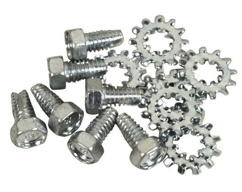 Redline Restomotive® 1963-1967 Chevrolet Corvette Radio Ground Strap Screw & Lock Washer Set