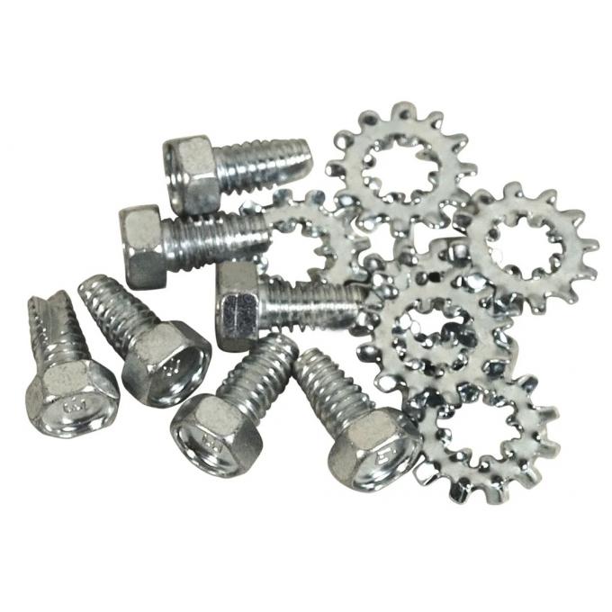 Redline Restomotive® 1963-1967 Chevrolet Corvette Radio Ground Strap Screw & Lock Washer Set