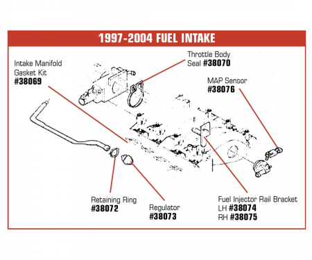 Corvette Fuel Injection Rail Bracket, Left, 1997-2004