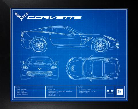 C7 Corvette Framed Blueprint
