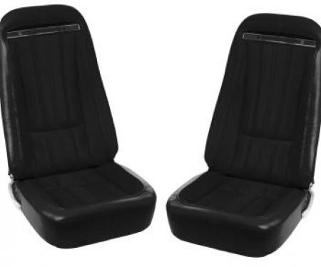 Corvette Vinyl Seat Covers, Black (Al Knoch), 1970-1974