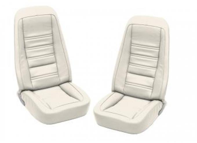 CA 1976-1977 Chevrolet Corvette Embroidered Leather Seat Covers 100% Leather 419876E | 76-77 White