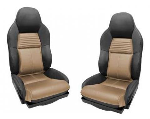 Corvette Mounted Leather Seat Covers, Two Tone Standard, 1994-1996