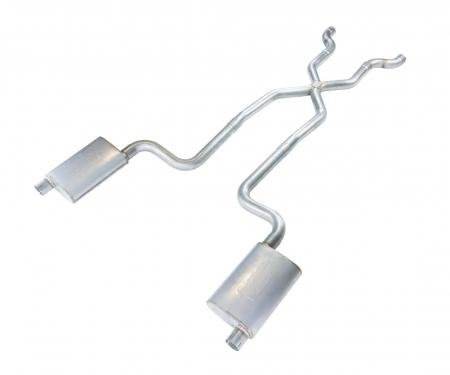 Pypes Crossmember Back w/X-Pipe Exhaust System 68-73 Corvette C3 Split Rear Dual Exit 2.5 in Intermediate And Tail Pipe Race Pro Mufflers/Hardware Incl Tip Not Incl Exhaust SCC12R