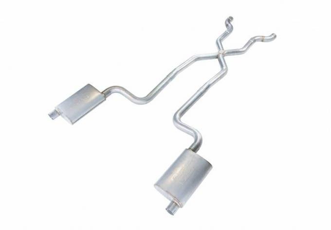 Pypes Crossmember Back w/X-Pipe Exhaust System 68-73 Corvette C3 Split Rear Dual Exit 2.5 in Intermediate And Tail Pipe Hardware Incl Muffler And Tip Not Incl Exhaust SCC12