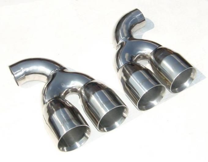 Pypes Exhaust Tail Pipe Tip Set 97-04 C5 Corvette Quad Round Clamp On Hardware Not Incl Polished 304 Stainless Steel Pair Exhaust EVT157