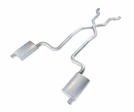 Pypes Crossmember Back w/X-Pipe Exhaust System 68-73 Corvette C3 Split Rear Dual Exit 2.5 in Intermediate And Tail Pipe Hardware Incl Muffler And Tip Not Incl Exhaust SCC12