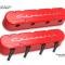 Holley 2-Piece "Chevrolet" Script Valve Cover, Gen III/IV LS, Gloss Red Machined 241-179