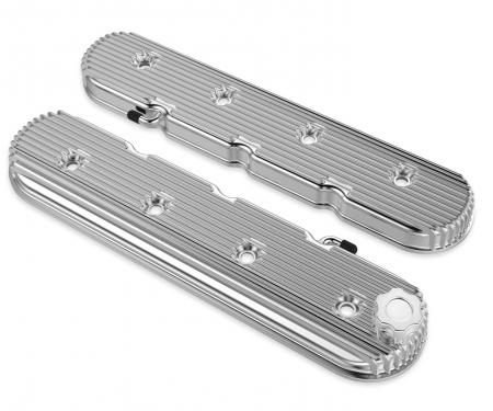 Holley Vintage Series Finned LS Valve Covers, Standard Height, Polished 241-131