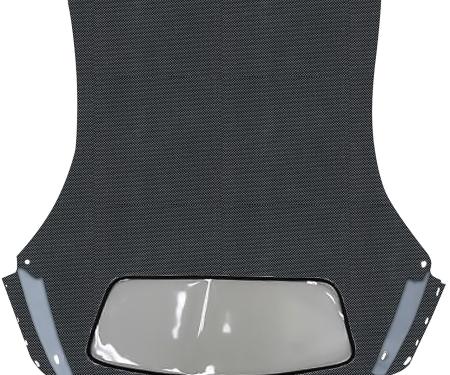 1968-75 Chevrolet C3 Corvette, Convertible Top w/ Sewn-In Plastic Window, Superior Pinpoint Vinyl, Black/Black