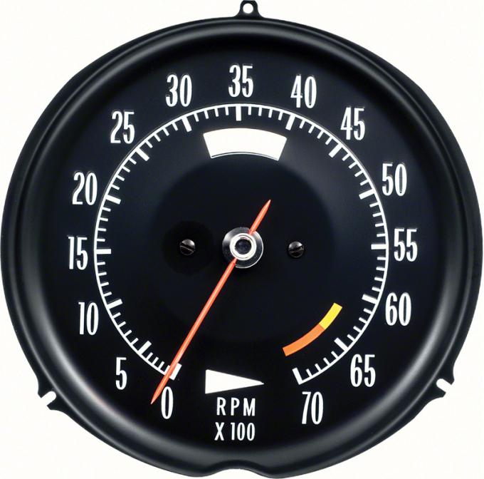 OER 1972-74 Chevrolet Corvette, Tachometer, 6500 Red Line, White Markings 6468712W