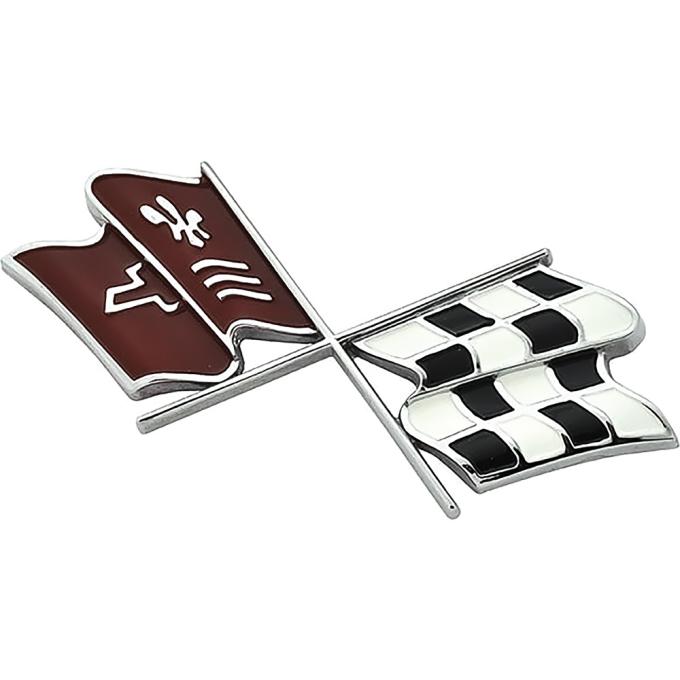 1968-74 Chevrolet Corvette, Crossed Flag Emblem, Fuel/Gas Door