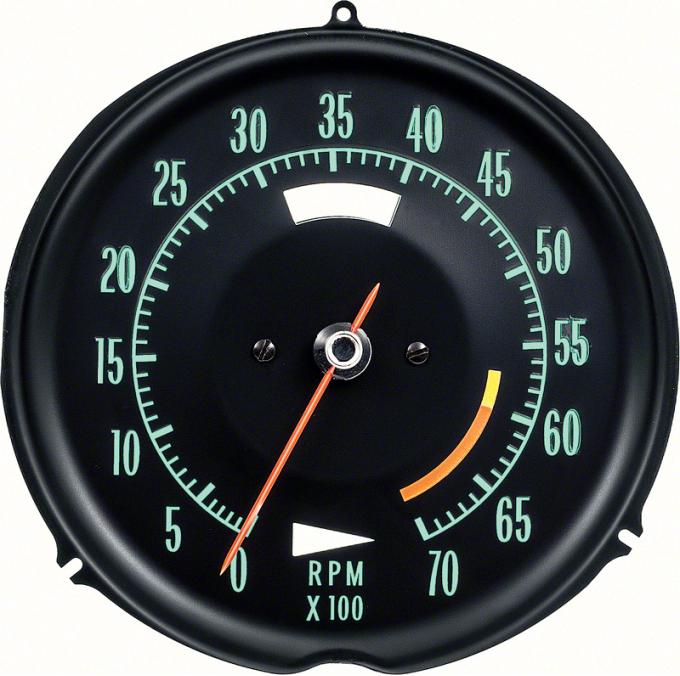 OER 1968-71 Chevrolet Corvette, Tachometer, 6000 Red Line, Green Markings 6469057A