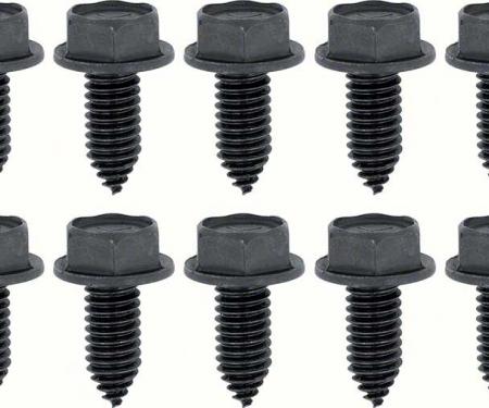 OER 1955-74 GM, Bolt, Pointed Tip with Hex Washer Head, 5/16-18 x 3/4", Black Phosphate, 10 Piece Set *K1551