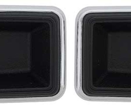 OER 1975-82 GM, Inner Door Handle Escutcheons, Black, Pair, Various Models KP4301