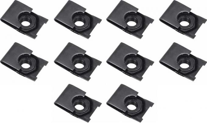 OER 1953-74 GM, J-Type Clip Nut, Fits 5/16-18 bolts, Black Phosphate Coated, 10 Piece Set *K1550