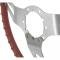 OER 1969-77 GM, Buick, Comfort Grip Cushioned Steering Wheel, 3-Spoke, Silver Spokes, Red Grip 154114