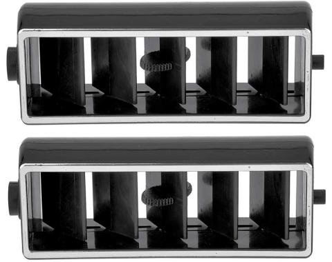 OER 1969-82 Chevrolet, Center AC Dash Vent Deflector, Black with Chrome Trim, Pair, Various Models 748615
